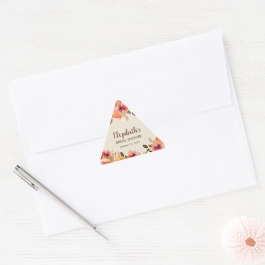 Herfst Aquarel Bloemen Bruidsfeest Sticker (Envelop)