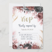 Herfst Aquarel Bloemen Bruiloft RSVP Kaart (Voorkant)