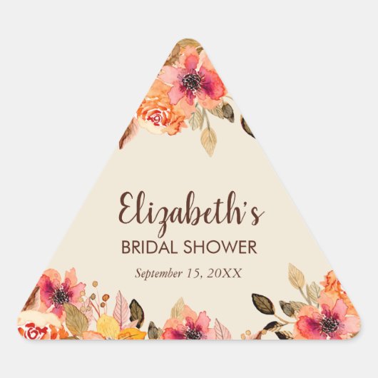 Herfst Aquarel Bloemen Bruiloftsfeest Sticker (Voorkant)