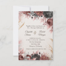 Herfst Aquarel Bloemen Chic Huwelijk