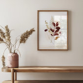 Herfst Aquarel Bloemen Poster