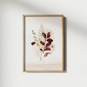 Herfst Aquarel Bloemen Poster