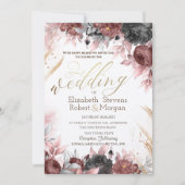 Herfst Aquarel Bloemen Uitnodiging (Voorkant)