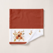 Herfst aquarel bloemig bad handdoek (Wasdoekje)