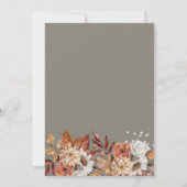 Herfst Aquarel Bloemig Grijs Bruidsdiner Kaart (Achterkant)