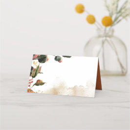 Herfst Aquarel Bloemige Bruiloft Plaatskaartje
