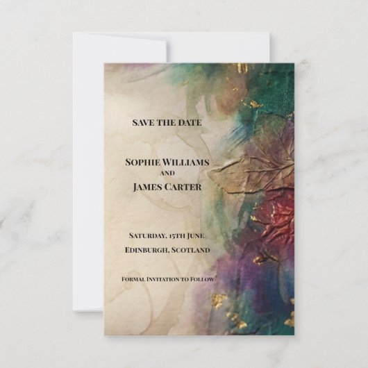 Herfst Aquarel Bloemige Save The Date Kaart (Voorkant)