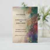 Herfst Aquarel Bloemige Save The Date Kaart (Staand voorkant)