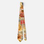 Herfst Aquarel Bloemmotief Chic Bruiloft Stropdas (Voorkant)