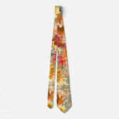 Herfst Aquarel Bloemmotief Chic Bruiloft Stropdas (Achterkant)