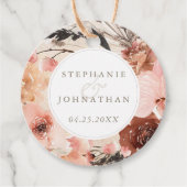 Herfst Aquarel Boho Bloemige Bruiloft Bedankjes Labels (Voorkant)