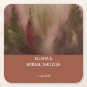 Herfst Aquarel Bos Terracota Bruidsdiner Kartonnen Onderzetters (Voorkant)