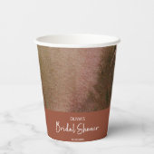 Herfst Aquarel Bos Terracota Bruidsdiner Papieren Bekers (Achterkant)