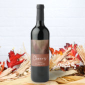 Herfst Aquarel Bos Terracota Bruiloft Feest Wijn Etiket