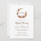 Herfst Aquarel Botanische Bruiloft Borrel Kaart (Voorkant)