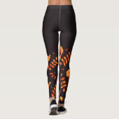 Herfst Aquarel Cantharellen Eikels Bladeren Leggings (Achterkant)