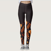 Herfst Aquarel Cantharellen Eikels Bladeren Leggings (Voorkant)