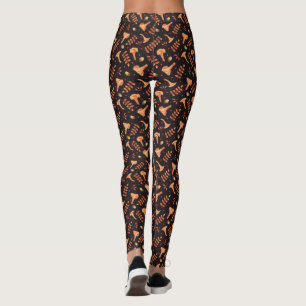 Herfst Aquarel Cantharellen Eikels Bladeren Leggings