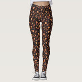 Herfst Aquarel Cantharellen Eikels Bladeren Leggings (Voorkant)