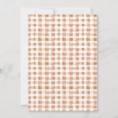 Herfst Aquarel Kalkoen Gingham Thanksgiving Kaart (Achterkant)
