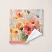 Herfst aquarel klaprozen badhanddoekenset bad handdoek (Wasdoekje)