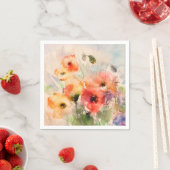 Herfst aquarel papavers servet (Insitu)