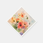Herfst aquarel papavers servet (Hoek)
