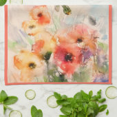 Herfst aquarel papavers theedoek (Gevouwen)