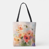 Herfst aquarel papavers tote bag (Achterkant)