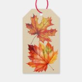 Herfst Aquarel Pompoen Bloemige Thanksgiving Cadeaulabel (Achterkant)
