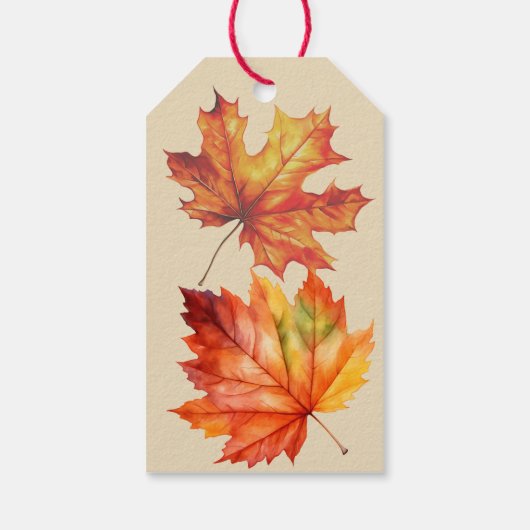 Herfst Aquarel Pompoen Bloemige Thanksgiving Cadeaulabel (Achterkant)