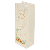 Herfst Aquarel Pompoen Bloemige Thanksgiving   Wijn Cadeautas (Voorkant Gekanteld)