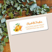 Herfst Aquarel Pompoen Retouradres Label