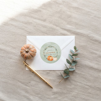 Herfst Aquarel Pompoen Vierkante Sticker