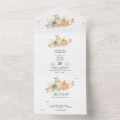 Herfst Aquarel Pompoenen & Bloemen All In One Uitnodiging (Binnen)