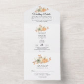 Herfst Aquarel Pompoenen & Bloemen All In One Uitnodiging (Binnen)