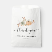 Herfst Aquarel Pompoenen & Bloemen Bedankzakje (Voorkant)