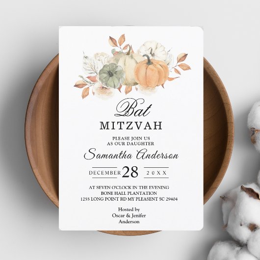 Herfst Aquarel Pompoenen & Bloemen Kaart