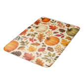 Herfst Aquarel Pompoenen, Herfstbladeren & Bos Badmat (Gekanteld)
