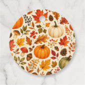 Herfst Aquarel Pompoenen, Herfstbladeren & Bos Bedankjes Labels (Achterkant)