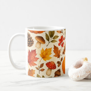 Herfst Aquarel Pompoenen, Herfstbladeren & Bos Koffiemok