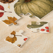 Herfst Aquarel Pompoenen, Herfstbladeren & Bos Legpuzzel (Zijkant)