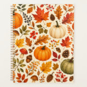 Herfst Aquarel Pompoenen, Herfstbladeren & Bos Planner (Voorkant)