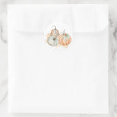 Herfst Aquarel Pompoenen Ronde Sticker (Tas)
