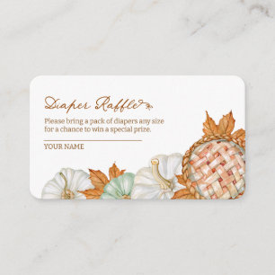Herfst Aquarel Pompoentaart Luier Raffle Informatiekaartje