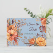 Herfst Aquarel Rustieke Bloem Save the Date Kaart (Staand voorkant)