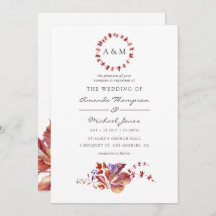 Herfst - Aquarel Trouw Uitnodiging