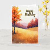 Herfst Aquarel Verjaardagskaart Kaart (Gele Bloem)