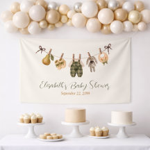 Herfst Aquarel Waslijn Baby Shower