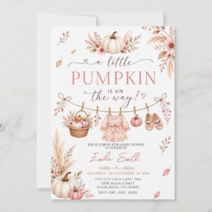 Herfst Aquarel Wasmachine Snoer Meisje Baby Shower Kaart
